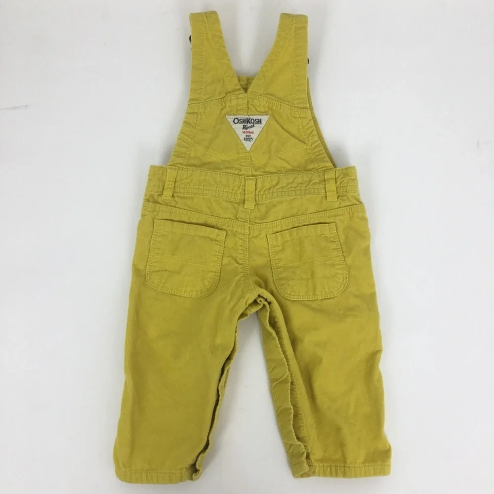 Oshkosh B’Gosh 1990’s Vintage Yellow Corduroy Overalls Kids Size 6 Months